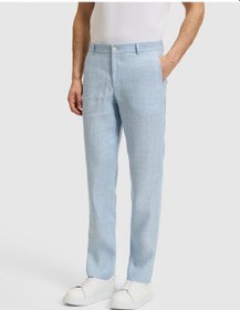 Resim Cacharel Açık Mavi Slim Fit Beli Lastikli %100 Keten Pantolon Denim 