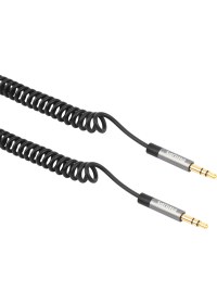 Resim Philips SWR2102A 3.5mm Jack Spiral AUX Ses Kablosu Siyah 1 Metre 