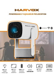 Resim Noname Harvox Power Pro+ Taşınabilir Powerbankli Projeksiyon Cihazı 
