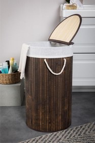 Resim Cherry Collection Bambu Kirli Çamaşır Sepeti Yuvarlak 