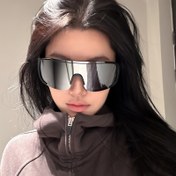 Resim 1 adet Unisex Kayak Gözlüğü, PC Çerçeve ile AC Lensler, Dayanıklı PP Malzeme, Non-Prescription, Beyaz - Erkekler için Dış Mekan Spor Gözlüğü 