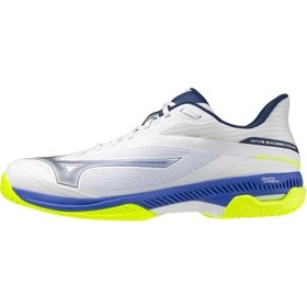 Resim Mizuno Wave Exceed Court Ac Erkek Tenis Ayakkabısı Beyaz / Mavi / Sarı Çok Renkli 