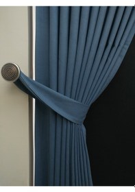 Resim Evdepo Home Deniz Soft Pileli Fon Perde Indigo Mavi 