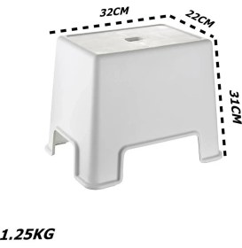 Resim Geseus Çelik Ayna Lüx Banyo Taburesi Çok Amaçlı Tabure 128-BEYAZ 