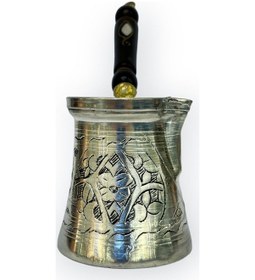 Resim Paşa İşlemeli 3 Kişilik Kalaylı Bakır Cezve 