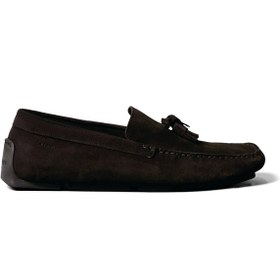 Resim Calvin Klein %100 Dana Süet Kahve Erkek Loafer DRIVER TASSELS SU 
