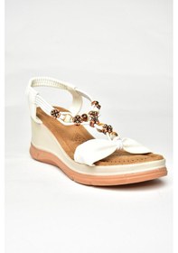 Resim Fox Shoes U258924409 Beyaz Dolgu Tabanlı Kadın Sandalet Beyaz 