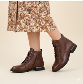 Resim Mammamia D25kb-8515 Hakiki Deri Kadın Bot Taba 