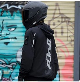 Resim Motoanl Motosiklet Ve Bisiklet Korumalı Jacket Yağmurluk Polyester Stopwater Sertifika Korumalı Mont Black 