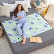 Resim 1 Adet Yıkanabilir ve Yeniden Kullanılabilir Kaymaz Kalp Desenli Yatak Pedi - Yetişkinler, Yaşlılar & Evcil Hayvanlar için Kalın Minder, Açık Mavi Beyaz Kalpli Yumuşak Polyester Kumaş, Çoklu Boyutlarda Mevcut, Rahatlık ve Bakım İçin Dayanıklı 
