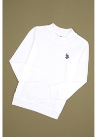 Resim U.S. Polo Assn. Erkek Çocuk Beyaz Basic Bisiklet Yaka Sweatshirt 50314971-VR013 