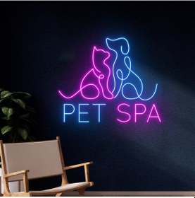 Resim Pet Spa Neon Led Renkli 
