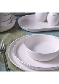 Resim Güral Porselen Bilbao 54 Parça 12 Kişilik Yemek Takımı Gümüş Yaldız 220 