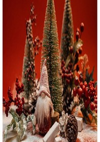 Resim Yılbaşı Çam Ağacı Dekoratif Masa Üstü Bükülebilir Sedir Çam Ağacı Yeni Yıl Ağacı 35 Cm 