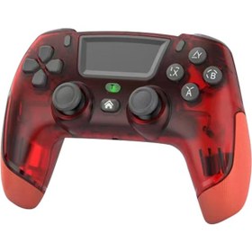 Resim Ps4 / Switch / Pc Jiroskoplu Gamepad Oyun Denetleyicisi Transparent Kırmızı 