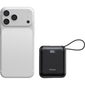 Resim Mcdodo MC-8620 10000mAh 22.5W Pd Hızlı Şarj Dahili Kablolu Powerbank Siyah (Type-C / Lightning) 