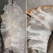 Resim 1.83 Metre Plise Organze Dantel Kurdele Dantel Kenar Toplama Ruffle Trim DIY Aplike Dikiş El Sanatları Düğün Elbise Süsleme için 