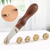 Resim 1 Adet HOBBYWORKER Metal Kabartma Tekerlek Aleti - Geometrik Desenli, Sağlam Ergonomik Sap ve Hassas Rulo Mekanizması ile DIY El İşi, Kemer Yapımı, Yüzeylerde Dokulu Desenler, Cüzdan Yapımı İçin 