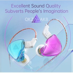 Resim Lasonstiges Qkz-ak8-mor Qkz Ak8 / Day Kablolu Kulaklık Kulak İçi Hifi Ağır Bas Mıc 3.5mm Aux Spor Oyun Müziği Kulaklık 