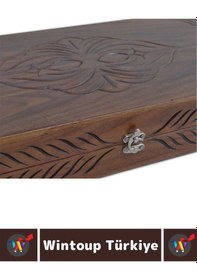 Resim Elit Yüksek Kaliteli Uzun Ömürlü Aile Ev Arkadaş Kahve Cafe Oyun Takımı Oymalı Masif Tavla Takımı 