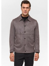 Resim Antrasit Slim Düz Klasik Yaka Mont Antrasit 