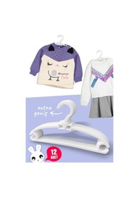 Resim Honey Bebek Elbise Askısı 12 Adet Bebek Askısı Çocuk Kıyafet Askısı Beyaz Fiyonk Askı Beyaz 