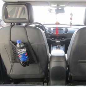 Resim Oto Koltuk Arası File Ahtapot Ağ Düzenleyici Araç İçi Organizer Tek Cepli 30x28cm Siyah 