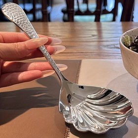 Resim 1 adet Şık Altın Paslanmaz Çelik Servis Kaşığı - Uzun Sap, Derin Kase, Kalınlaştırılmış Tasarım Ev, Restoran ve Kavurmak Paylaşımı için 