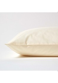 Resim Yastık Kılıfı 2 Adet %100 Pamuk Yastık Kılıfı Seti - Krem 