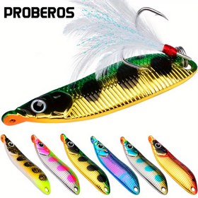 Resim PROBEROS Metal Kaşık Şeklinde VIB Yem Çeşitli Ağırlıklarında 2.5G, 3.5G, 5G, 7G ve 9G ile 3D Gerçekçi Gözler, Lazer Balık Pulları ve Tüylü Üçlü Kancalar Özellikli. Hem Tatlısu hem de Tuzlu Su Balıkçılığı için Uygun Uzun Mesafe Atış Kaşığı Yemi, Trolling, Fırlatma ve Alt Suda Balık Avı gibi Teknikler için İdeal, Levrek ve Alabalık Gibi Türleri Hedefleme. 