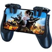 Resim Mavi Oyun Tetik Pubg Telefon Oyun Denetleyicisi Alaşım Gamepad Joystick Amaç Çekim L1r1 Anahtar Düğmesi Aksesuarla 