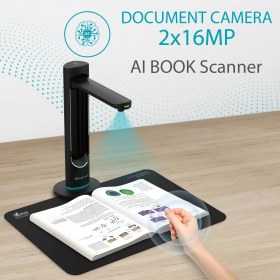 Resim Iriscan Irıscan Desk Professional Kitap Tarayıcı Led, Ocr Belge Tarayıcı 2X16MP, 21MP Ekstra, VISUALIZER-V6B: Pdf Düzenleyici, Taşınabilir Tarayıcı, Aı Düzleştirilmiş Otomatik Tarama Parmak Gizleme 