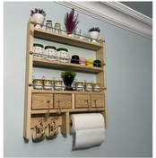 Resim Mashotrend Dekoratif Peçeteli Terek - Mutfak Rafı - Dekoratif Raf 