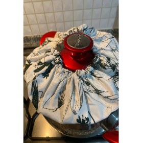 Resim Emtory Home Pilav Demleme Örtüsü - Patlamış Mısır Yağ Sızdırmaz - Lastikli - Yeşil Çiçekli 