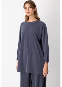 Resim On Kadın Sıfır Yaka Tunik 64308 Lacivert Lacivert 