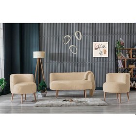 Resim Azra Mobilya Sydney Çay Seti Koltuk Takımı - Cafe, Ofis, Balkon, Kafe, Bahçe, Salon Mobilyası Kapuçino 