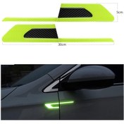 Resim Yeşil 2 Adet/takım Araba Yansıtıcı Oto Kamyon Güvenlik Uyarı Bandı Araba Kapı Koruyucu Tampon Anti-çarpışma Şeritleri Güvenli Reflektör 