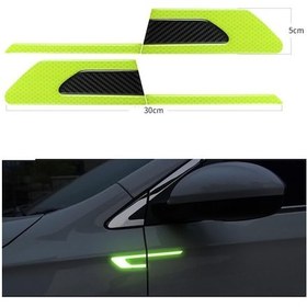 Resim Yeşil 2 Adet/takım Araba Yansıtıcı Oto Kamyon Güvenlik Uyarı Bandı Araba Kapı Koruyucu Tampon Anti-çarpışma Şeritleri Güvenli Reflektör 