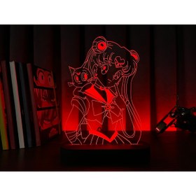 Resim Genel Markalar Renkli Anime Masa Lambası Usagi Tsukino Sailor Moon Tarzı Dekorasyon 