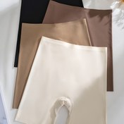 Resim Kadınlar için 4 adet Yüksek Bel Dikişsiz Boyshort Külot - Buzlu Kumaş, Anti-Çıkma, Kalça Kaldırma ve Karın Sıkıştırma, Temel Düz Renkler, Basit Stil, 4 Adet Set 