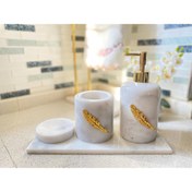 Resim AFİLİYOL "mermer Şıklığıyla 4 Parça Lüks Banyo Seti" 