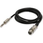 Resim Xlr 3-Pin Dişi 6.35MM Stereo Fiş Korumalı Mikrofon Ses Kablosu-1.8metre 