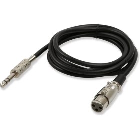 Resim Xlr 3-Pin Dişi 6.35MM Stereo Fiş Korumalı Mikrofon Ses Kablosu-1.8metre 