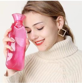 Resim Uzun Şerit Sıcak Su Torbası Pvc Patlamaya Dayanıklı Kauçuk Sıcak Su Torbası Kızlar Kış Yatak Isıtıcı, Renk: 2000ml Mavi + Pembe Kapak 