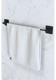 Resim Karteya Yapışkanlı 5 Li Siyah Uzun Havlu Askısı Fön Askısı Wc Tuvalet Kağıtlık Rulo Havluluk Askı Banyo Seti Siyah 