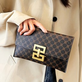 Resim LABOONOO Kadınlar için Şık Geometrik Çanta, Altın Tonlu Kiss Lock Kapatma - Dayanıklı Polyester Astar, Günlük ve Resmi Etkinlikler İçin Çok Yönlü (Derin Kahverengi, Gri, Beyaz), Şık Taşıma Çantası, Sofistike Tarz, Premium Aksesuar, İfade Parçası, Modern Hanımlar 
