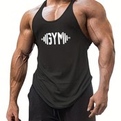 Resim GYM Dumbbell Desenli Erkek Yazlık Tank Topu, Fitness için Erkeklerin Nefes Alabilen Hafif Üstü 