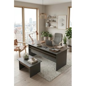 Resim Robin Home Berlin Ab Ofis Büro Masa Takımı Ofis Çalışma Masası Sehpa Barok-Antrasit 