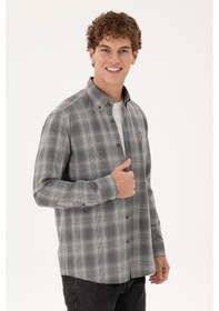 Resim U.s. Polo Assn. Erkek Gri Gömlek Desenli 50291383-vr024 Gri 