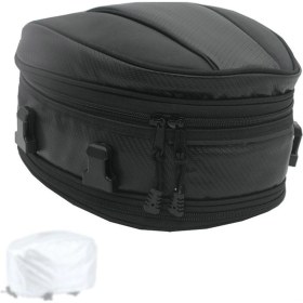 Resim Yifomall Motosiklet Arka Çanta Siyah, Genişletilebilir Oxford Kumaş, Çift Yönlü Fermuar, Montaj Kayışları + Yağmur Kaputu, El Çantası Olarak Kullanılabilir Siyah 